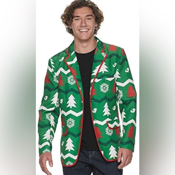 Men's Christmas Starlight Colorful Polyester Blazer, L NEW - Picture 3 of 3